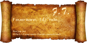 Feuermann Tünde névjegykártya
